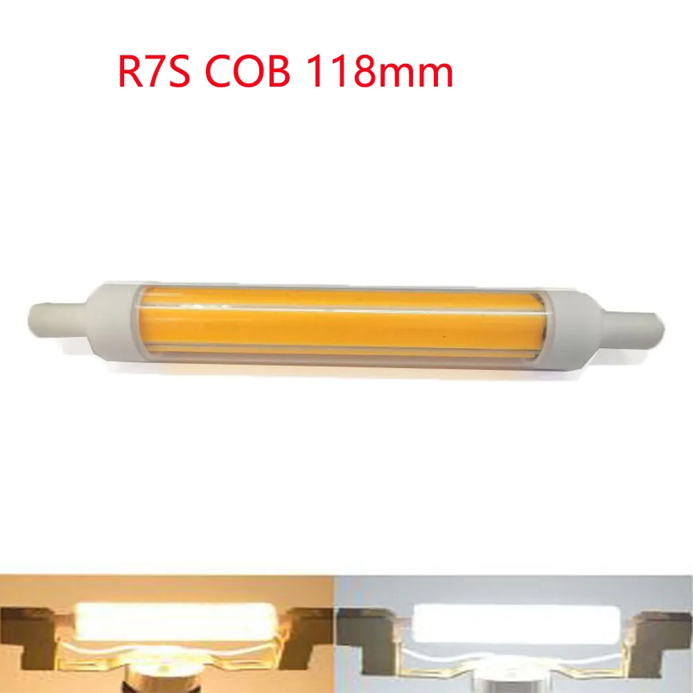 5 -stcs r7s pc overstromingslamp cob hoog vermogen 3000k natuur 4000k 6000k 78 mm118 mm 189 mm horizontale plug dubbele uiteinde R7S LED -buis