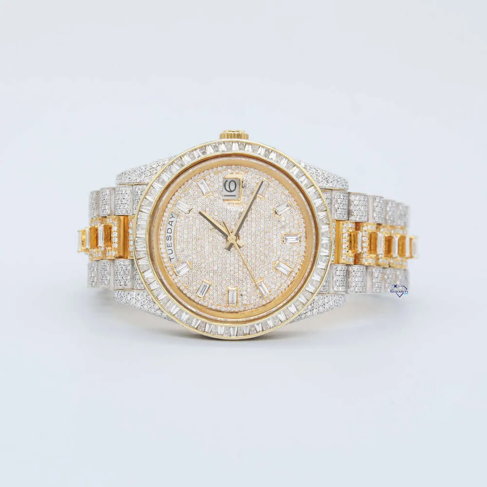 Luxe die er volledig uitziet, bekijk Iced Iced for Men Woman Top vakmanschap uniek en dure Mosang Diamond Watchs voor Hip Hop Industrial Luxueuze 90898