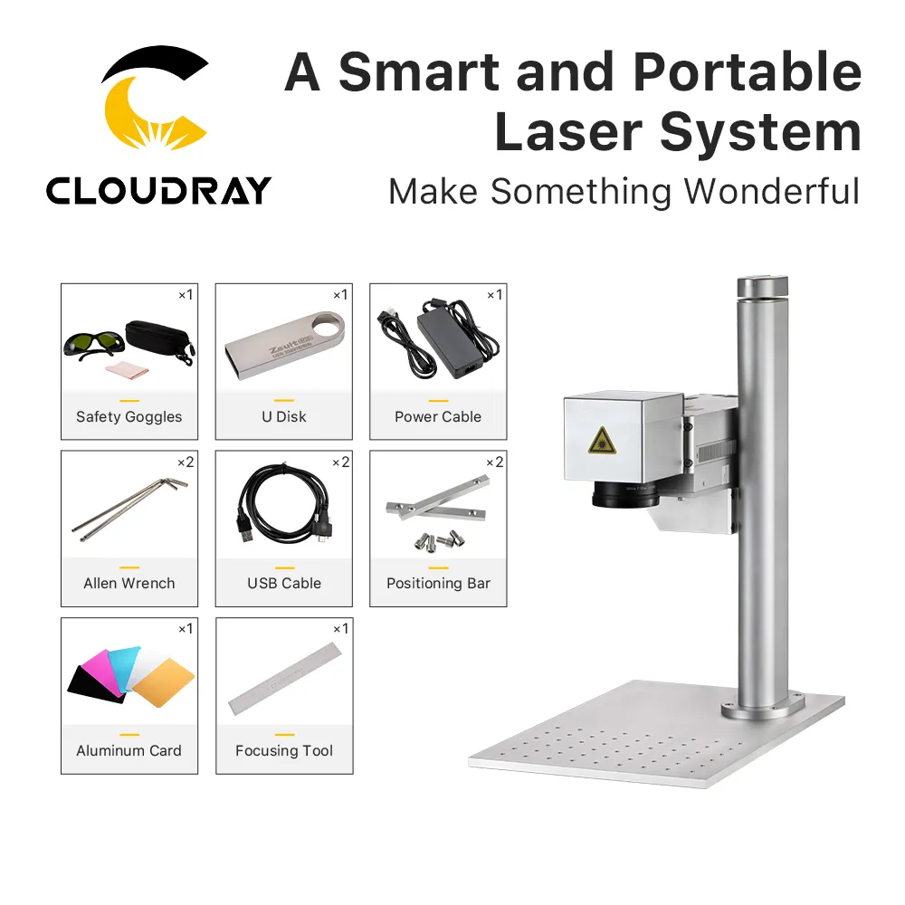 Cloudray 20W Fiber Laser Marking Machine EasyMarker Protable Fiber Laser JPT M8 MOPA for DIY Color Marking Machine