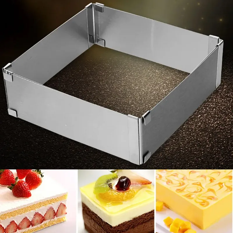 Adjustable Stainless Steel Cake Mold Cookie Fondant Mousse Ring Baking Tool Cake Mould Pastry Accessories Cake Decorating Tools