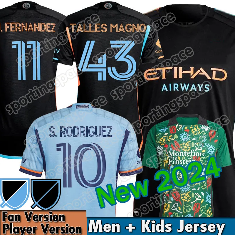 2023 New York City FC 2024 Soccer Jersey Earth Day Pre-Match Men 23/24 Football Shirt Home NYCFC Sky Blue Away Black Talles Magno Fernandez Rodriguez Keaton Kit