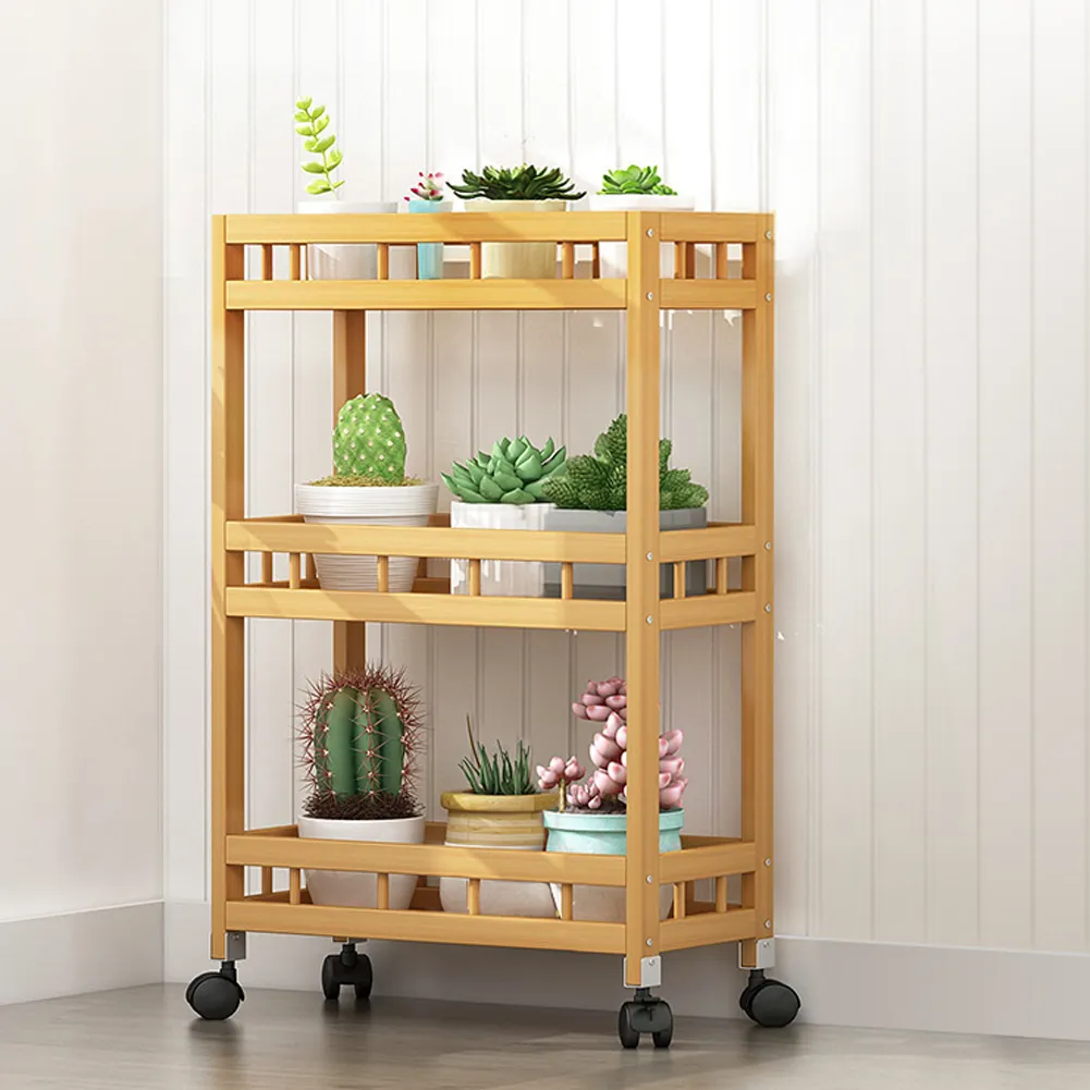 4-stufiger Slim Storage Cart Kitchen Organizer ausrutschen Sie Mobile Storage Cart Rolling Pantry Regal Küchenregale Utility Regale