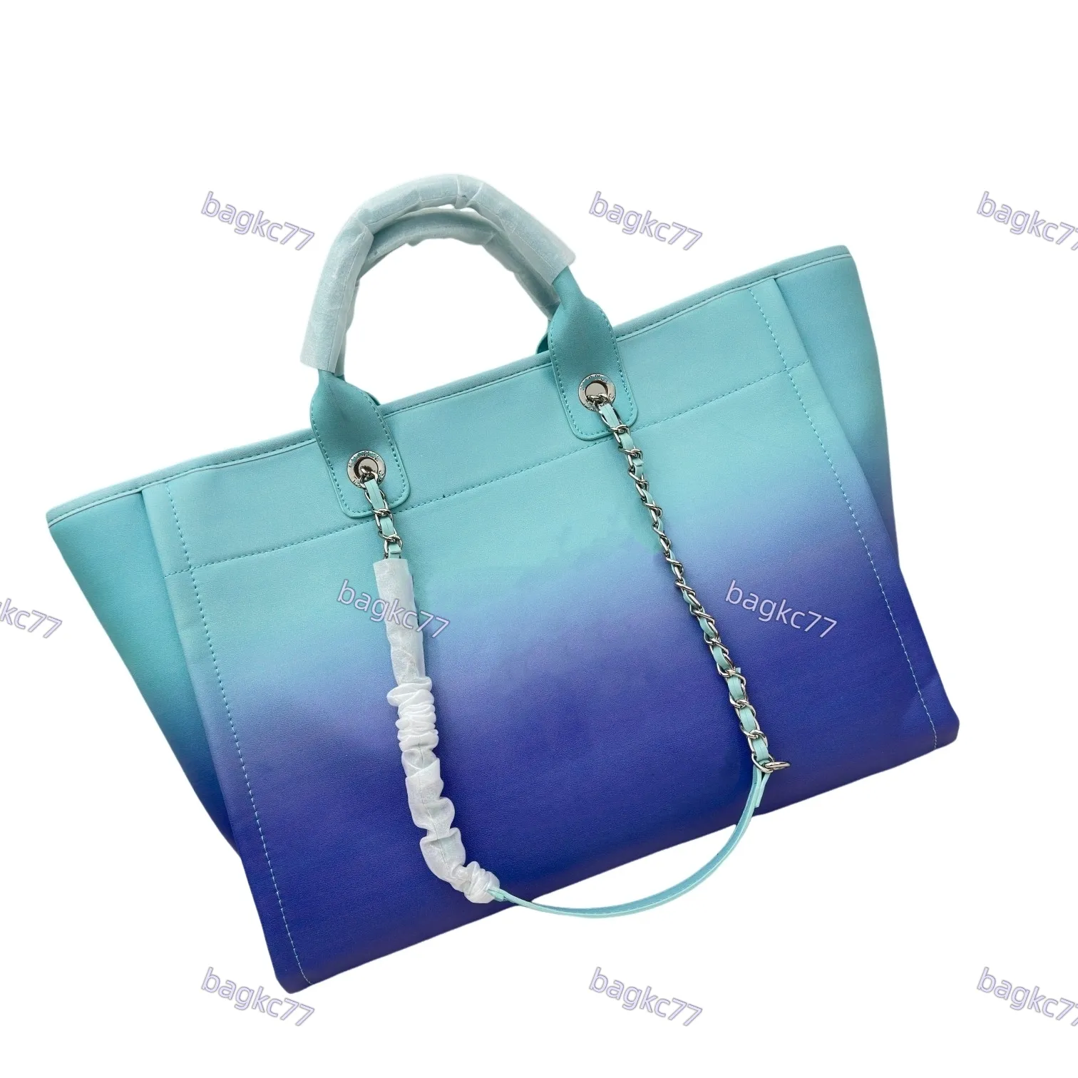 9a gradiente di caramelle color vera pelle in pelle sacca per la spiaggia clutch deauville con manico a catena toto hardware in metallo argento matelasse a tracolla borsetta