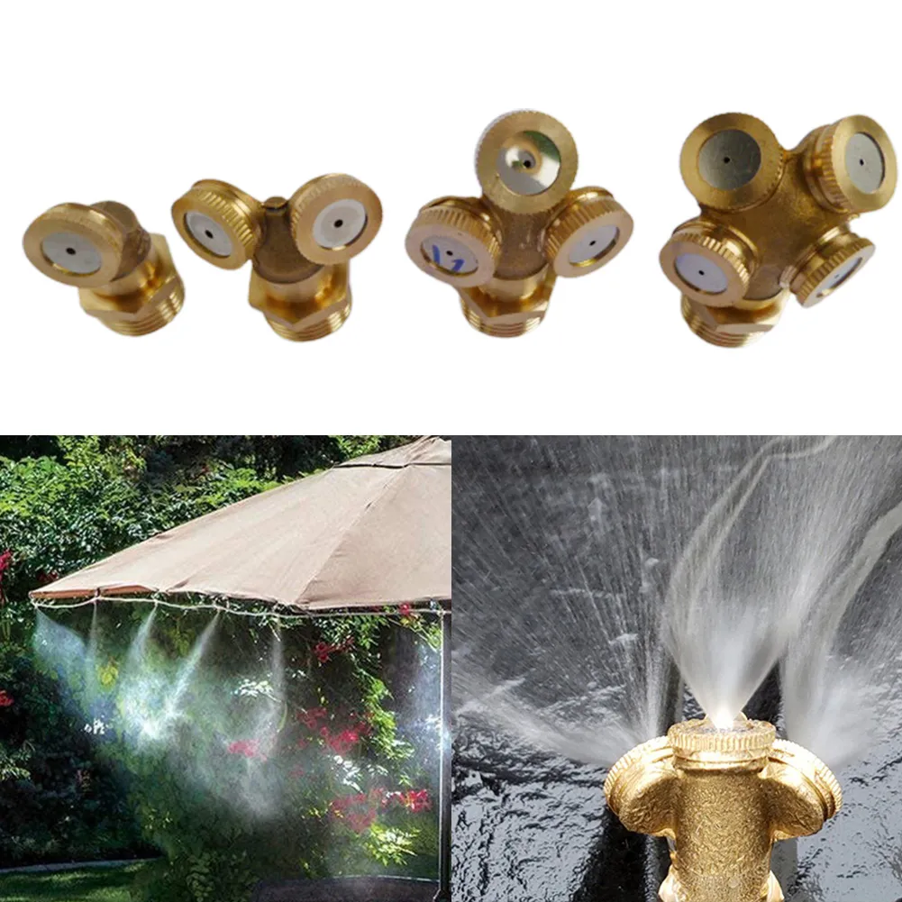 1/2" Brass Spray Nozzle Mist Nozzles Cooling System Nebulizer Hose Connector Water Sprinkler For Garden Lawn Irrigation