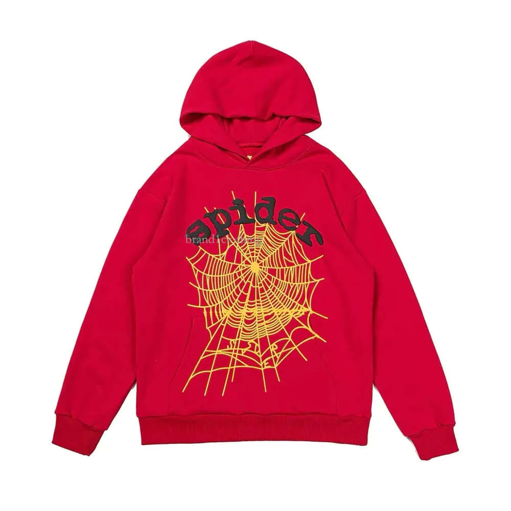 Abbigliamento Uomo 555 Oversized Sweatshirt Man Streetwear Uxury Womens Pink Spider Men Hoodie Print Web Couple Sweatshirts Hoodys red