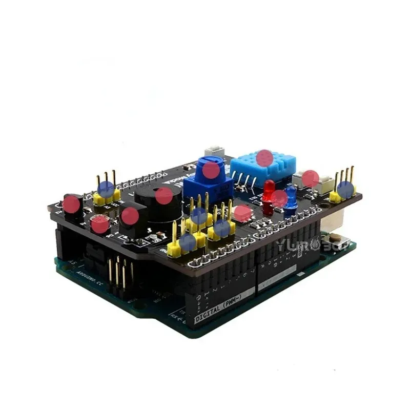 9 W 1 Wyprzedaż Wybrzeża płyta rozszerzająca DHT11 LM35 wilgotność temperatury dla Arduino Uno RGB LED Brzęczyk odbiornika IR