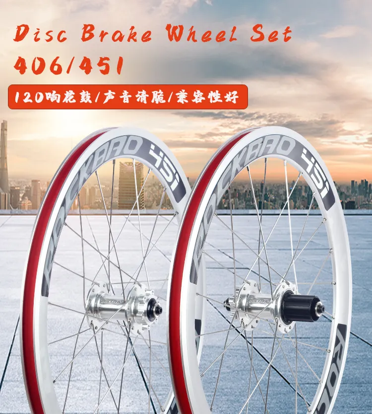 Set Ruote Da 20 Pollici Per Bici Pieghevoli – Cerchi 406/451, Freno A Disco 6 Bulloni, Mozzi Alluminio 7075 Con Cuscinetti Sigillati, QR, Cassetta 7-12v