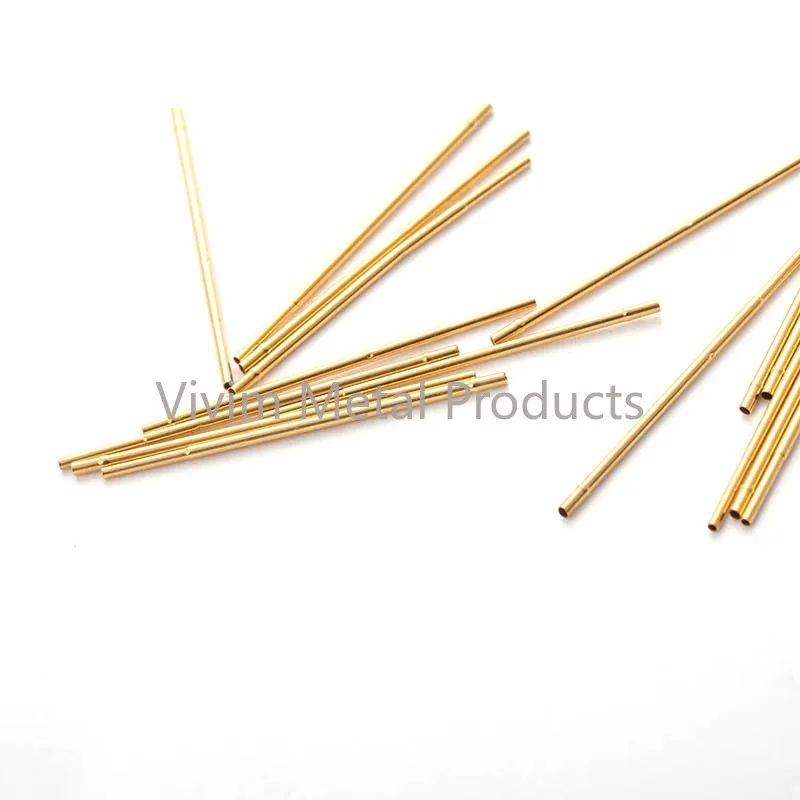 0.86mm Dia 23.3mm Long Stainless Steel Gold Spring-Loaded Pogo Pin Test ...