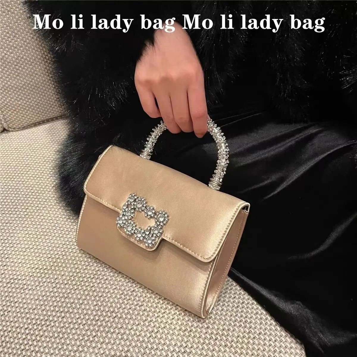 Designer di lusso Crystal Shiny Sinestone Diamond Bag della serata per matrimoni per la festa scintillante borsetta da donna