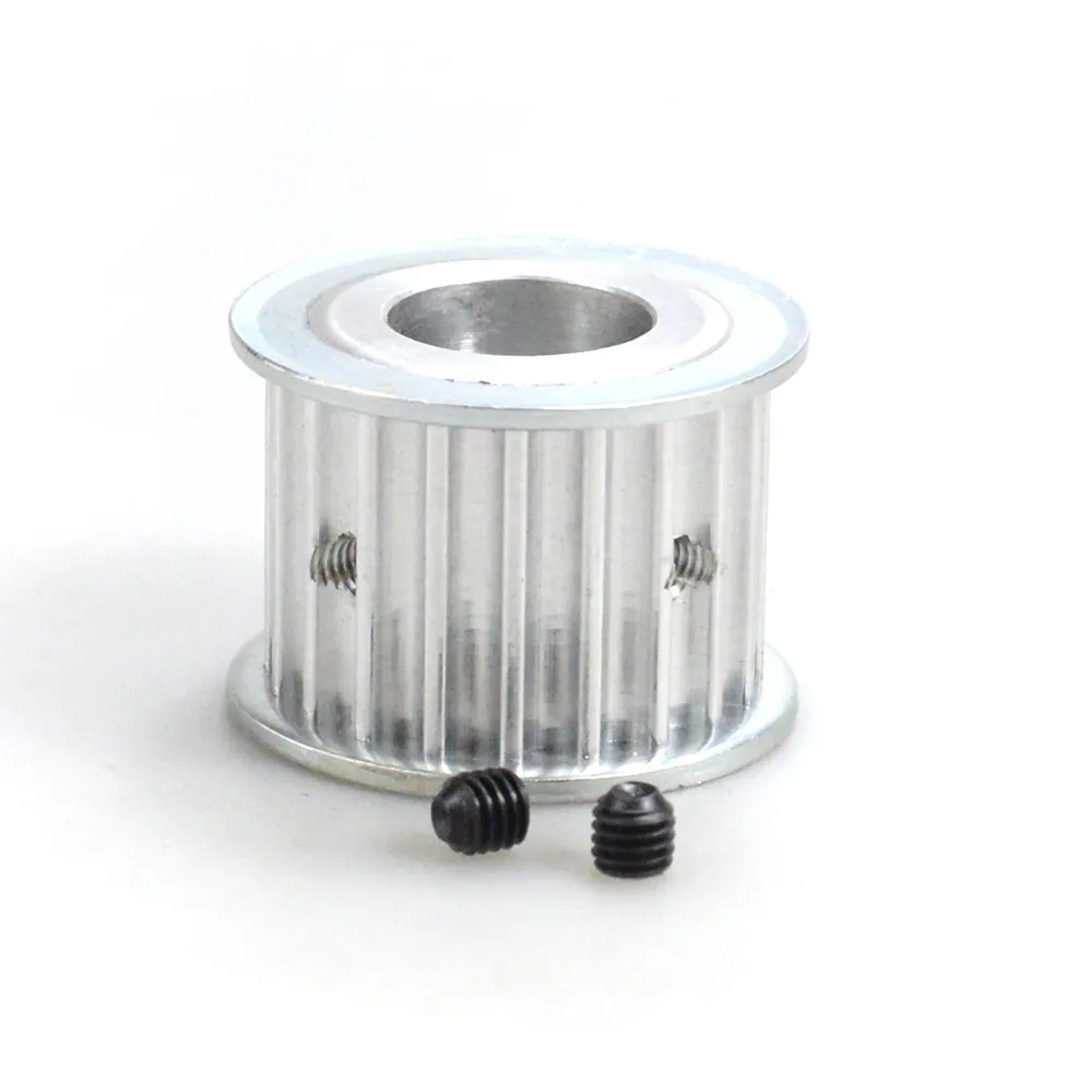 thumbnail image 2 of Aluminum HTD-5M Timing Pulley – 12 Teeth, 5mm Bore, 15mm Wide, Double Flange 2 of 5