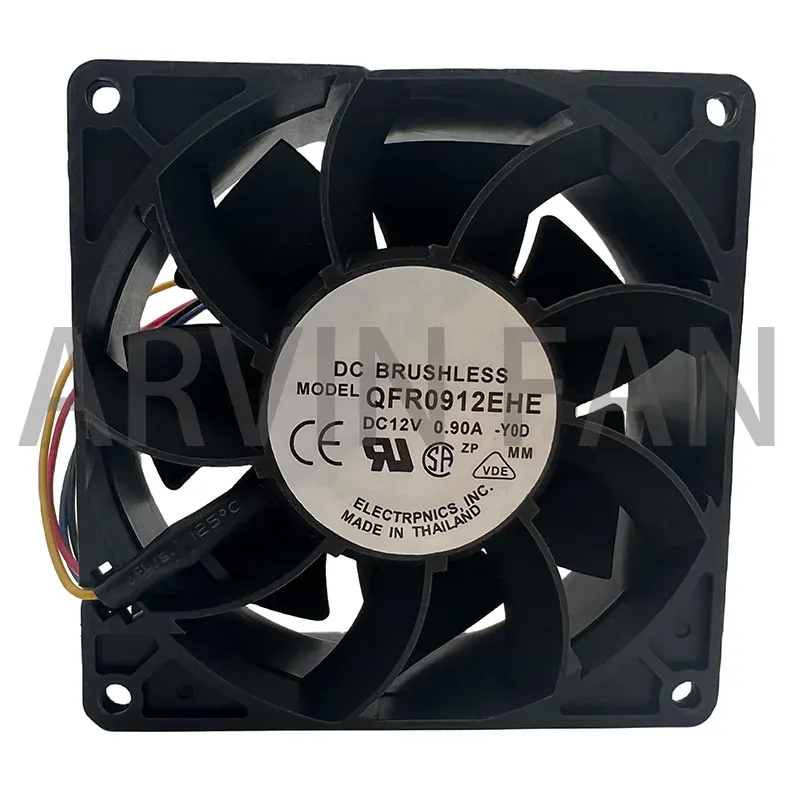 Zincir/Miner Yepyeni Orijinal QFR0912EHE 9CM 9038 92X92X38MM 12V 0.90A Sunucu Büyük Hava Hacmi Soğutma Fanı