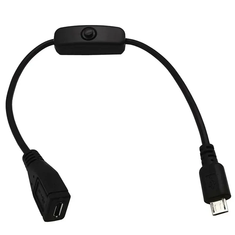 30cm 전원 공급 장치 코드 5V 마이크로 USB 남성 - 여성 확장 케이블 on Off Raspberry Pi 스마트 폰 태블릿 PC