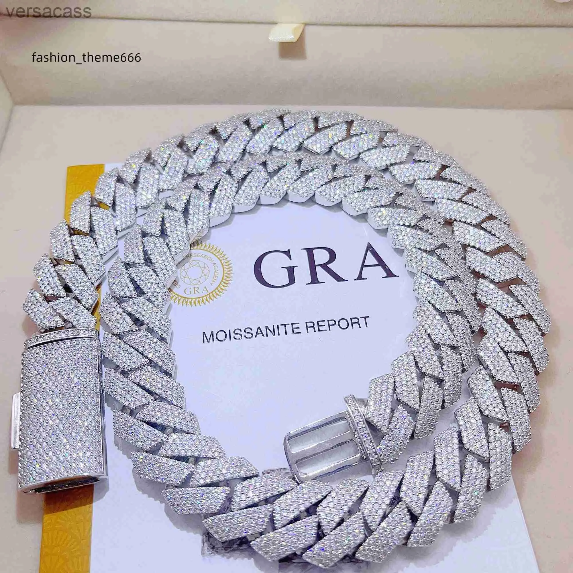 Anhänger Halsketten aus Pass Diamond Tester 925 Sterling Silber Halskette VVS Moissanit Kubanische Verbindung Kette JSL5