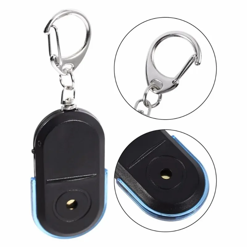 Novo Smart Anti-Perd Alarm Wallet Tecla Localizador de chaves do localizador de chaves de apito de chave com luz LED Mini Anti Lost Key Finder Sensor1.para carteira de alarme anti-perdida inteligente