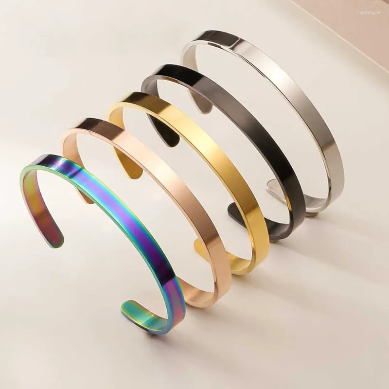Bangle Titanium Steel Armband för män Kvinnliga smycken Personlighet Design Minimalistiska öppna armband Fashion Armband