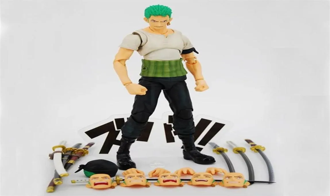 Anime One -Stück Roronoa Zoro Past Blue Variable Boxed 18 cm PVC Action Figure Collection Model Doll Toys Geschenk X0503306K2769820
