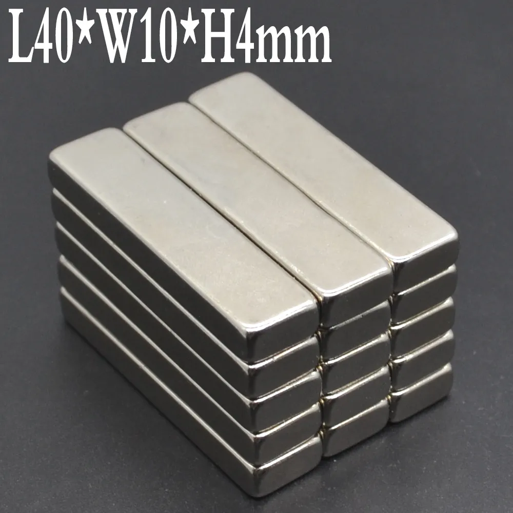 1/2/5/10 / 40x10x4 mm aimant néodyme 40mm x 10 mm x4mm n35 ndfeb Block super puissant fort magnétique permanent imanes