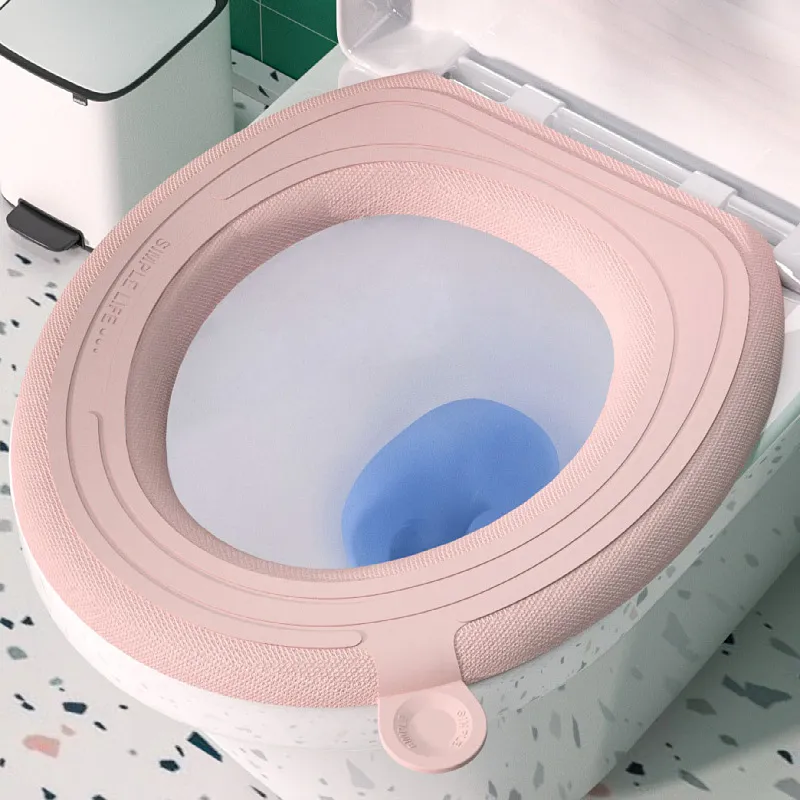 O-form toalettstolskydd Håll varm pumpa mönster närmattning matta stickning mjuk dyna toalettstol tvättbara badrumstillbehör