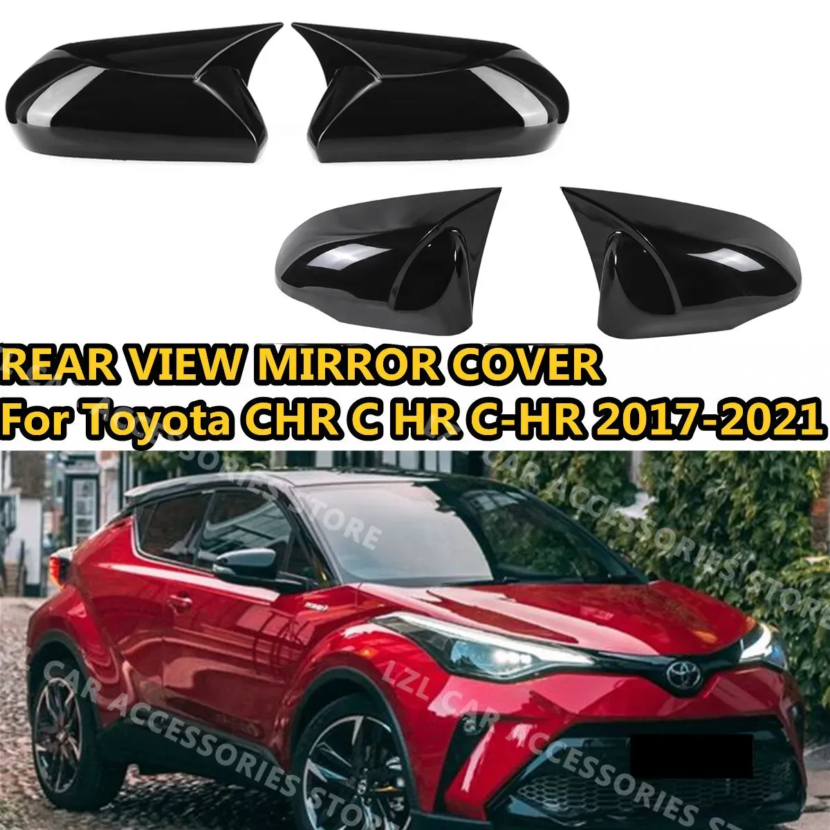 HIGH FLYING ABS Chrome Mirror Cover Caps For Toyota C-HR 2016-2021 - Side Door Rear View Mirror Trim With Signal Lights - View #7