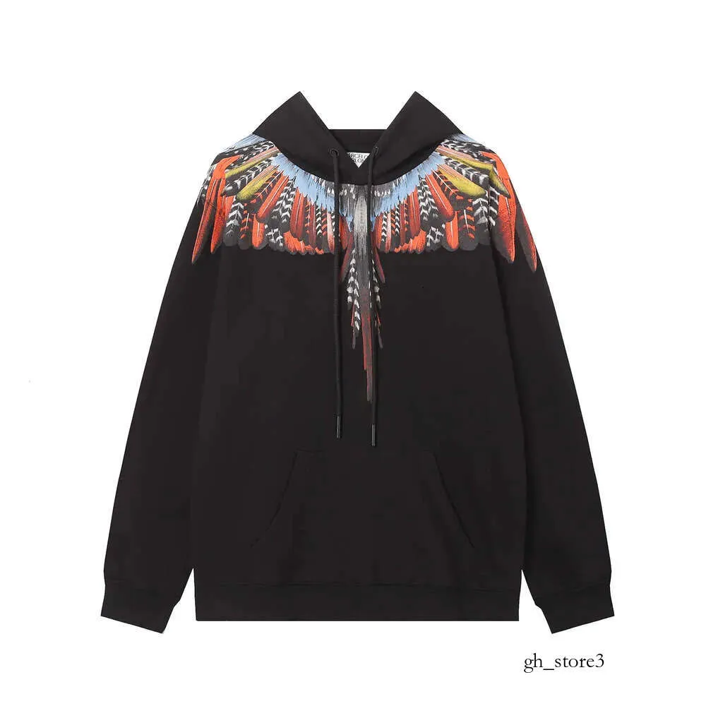 MB Wing Sweater Designer Herr- och kvinnors tröja Sweatshirts MB Purple Fire Wings Tryckt Hoodie Marcelo Fashion Brand Feather Autumn/Winter Hoodie 923