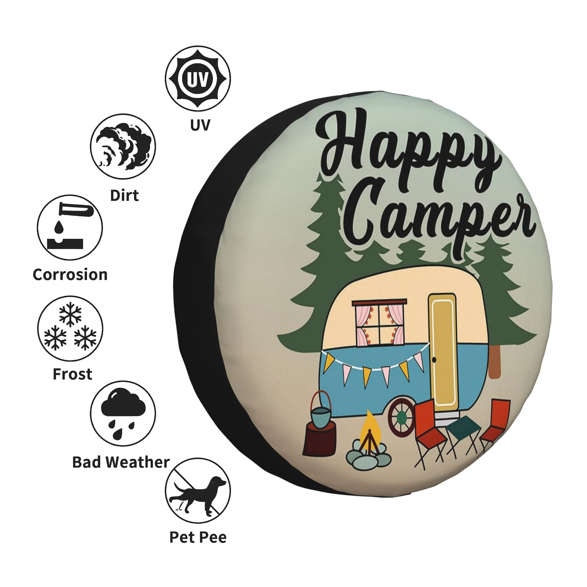SUPAREE Telo Copri Camper Copertura per Camper Esterno Copertura per Tetto camper 210D Impermeabile Protezione UV con Strisce Riflettenti Nero (6.5m x 3m