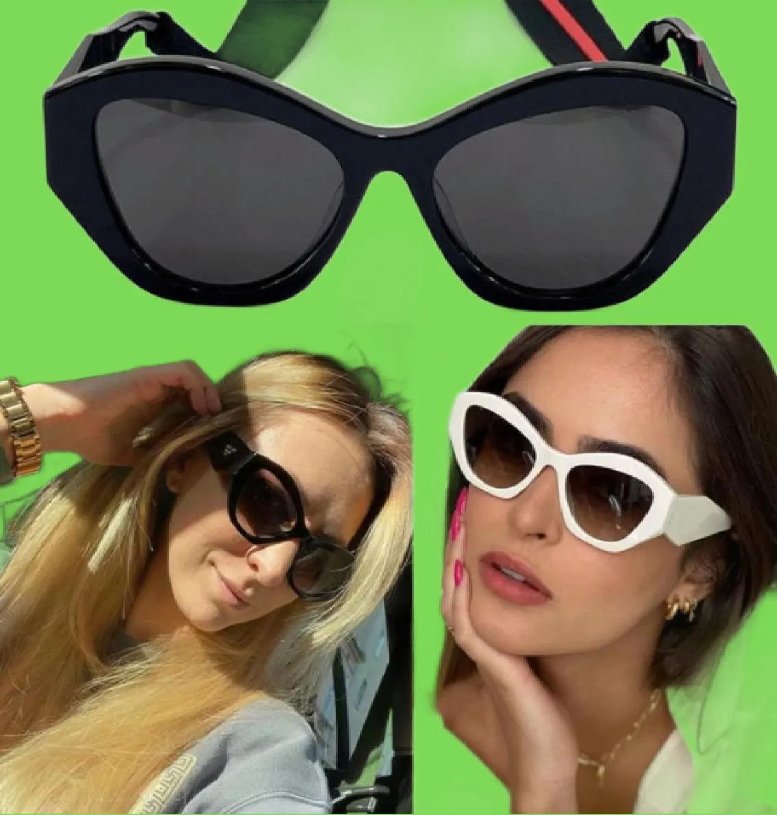 Kvinnors solglasögon PR 07YS 22SS Cat Eye Fashion Luxury Thick Blk White Square Designer Glasögon Daily BEVATION UV Protection6477927