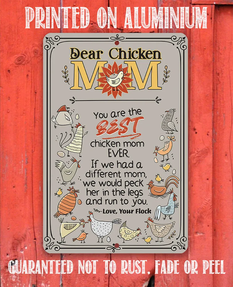 Chicken Coop Sign-Dear Chicken Mom-Funny Chicken Coop Sign-8 "x 12" eller 12 "x 18"