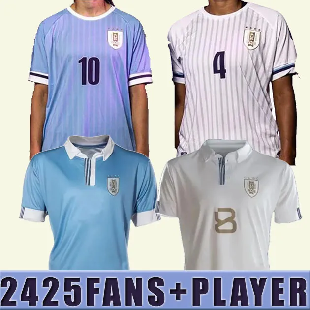 2024 2025 Uruguay Soccer Jersey L.Suarez E.Cavani N.DE La Cruz Shirt de l'équipe nationale G.DE Arrascaeta F.Valverde Home Away R.Araujo R.Bentancur Football Shirt