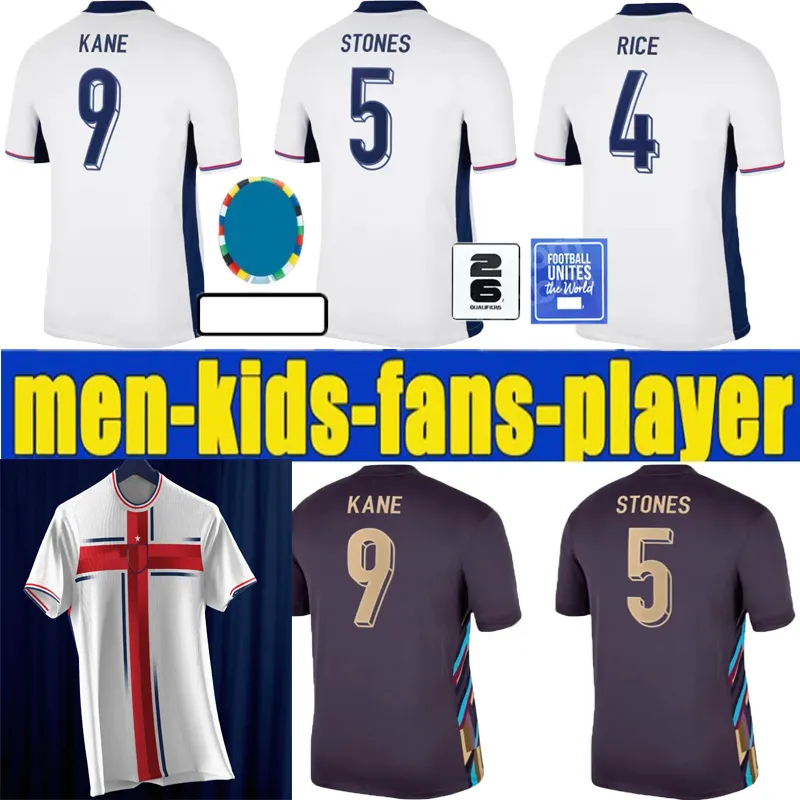 Euro Kane Bellingham 24 25 Krajowe koszulki piłkarskie Mount Rashford Sancho Grealish Foden Saka 2024 Englands Football Shirt Kit Kit unikalny Pickford Byflag