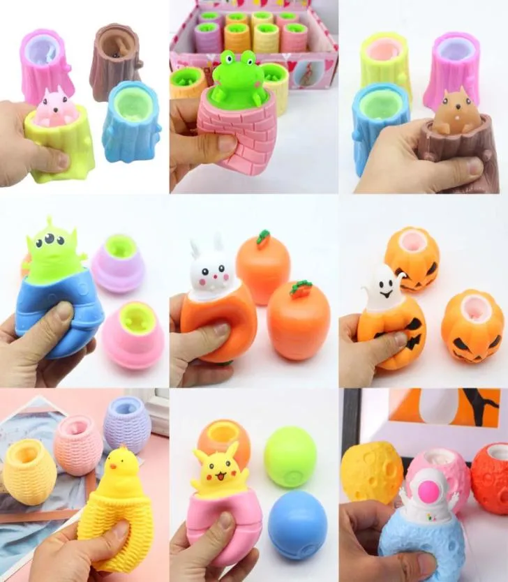 Squeeze Squirrel Cup Toys Squishes sensoriales de juguete Alivio de estrés difícil Funny para niños Adulto1631457