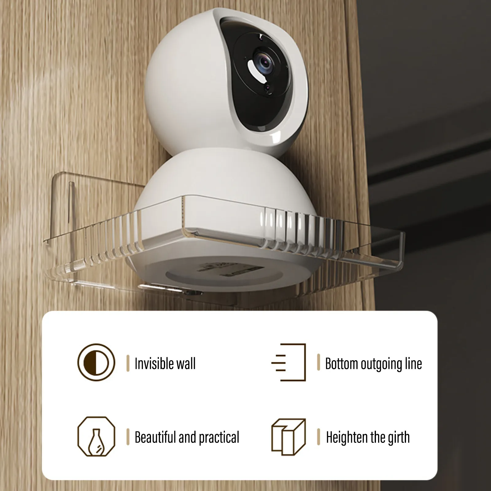 Floating Shelf Camera Floating Wall Shelf 2 Sizes No Punching Strong Adhesive Wall Mounted ...