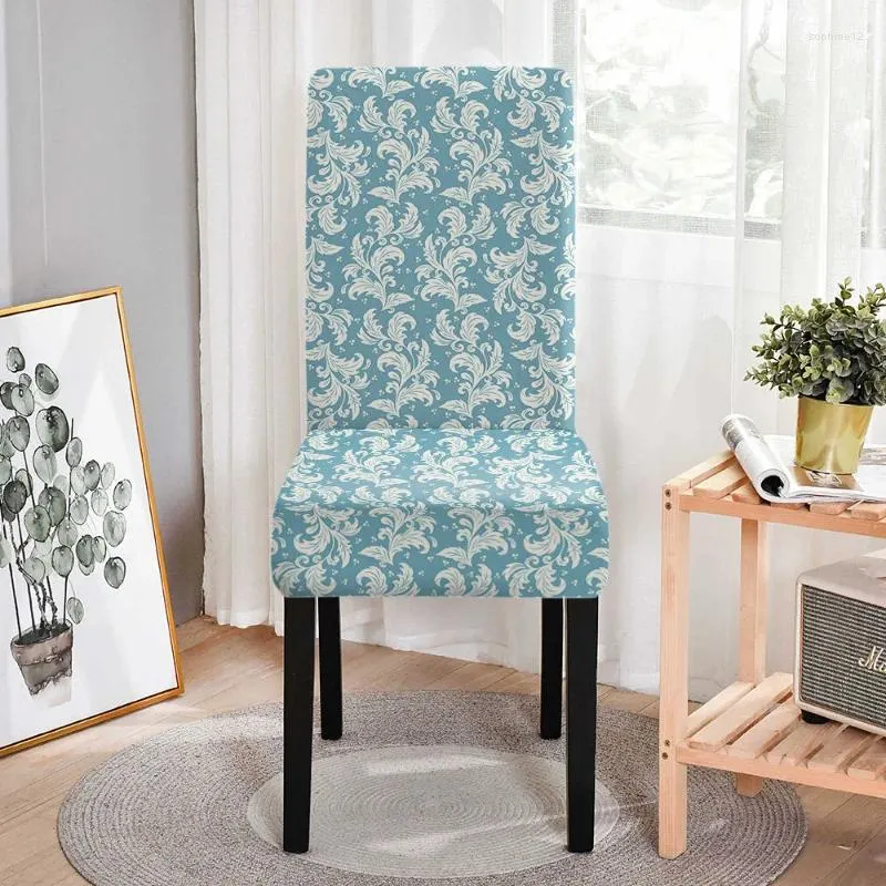 Chair Covers Stretch Flower Print Dning Cover Home Elastic Kitchen Seat Spandex Slipcovers Room Decor