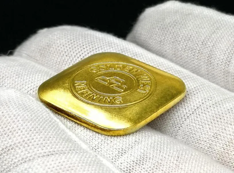 Minyatür Altın Nugget Balık Tankı Peyzaj Hediye Dekorasyonu Paslı Mil Madeni Para Batı Altın Bar4601346