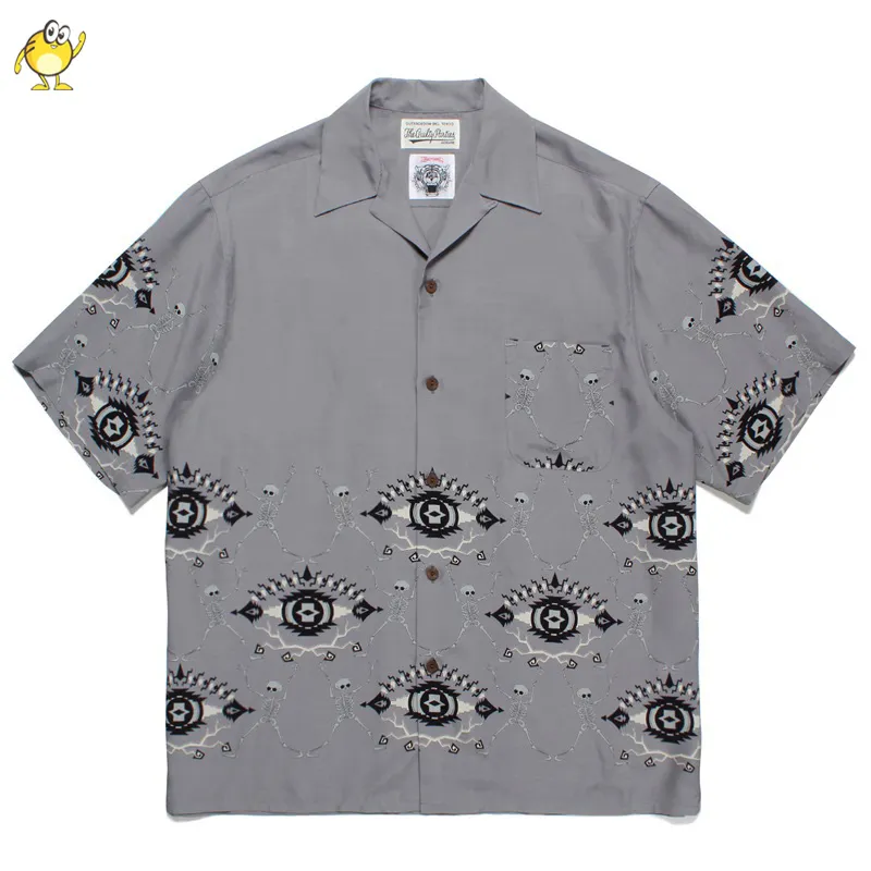 トップス WACKO MARIA DOTS HAWAIIAN SHIRT WACKO MARIA(ワコマリア) / DOTS OPEN COLLAR SHIRT BLUE | - VITAL