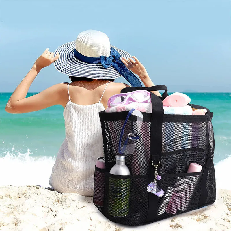 Sacs fourre-tout de grande capacité sacs de créateurs femmes et hommes grand sac de plage pour les vacances sac de piscine diverses couleurs mode étanche à maille de plage