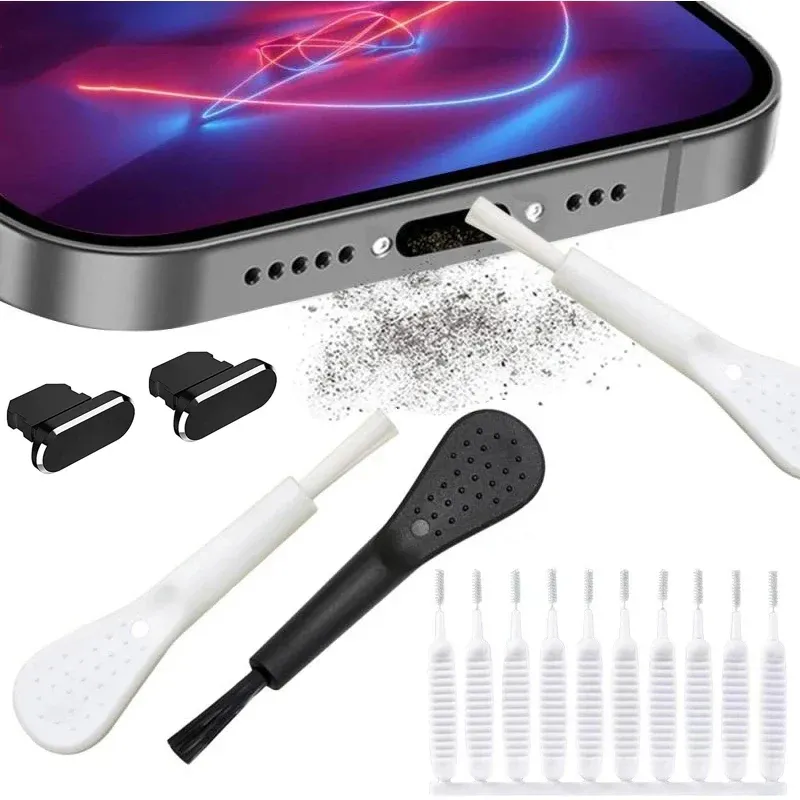 Universal Mobiltelefon Ladeanschluss Staubstecker für iPhone 14 Portreiniger Kit Home Computer Keyboard Cleaner Tool Cleaner Pinsel