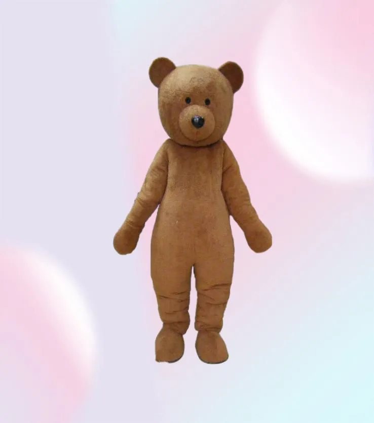 2020 Discount factory brown colour plush teddy bear mascot costume for adults to wear for 9864479