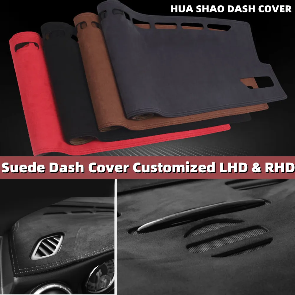 Dashboard Dash Mat Cover Suede Pad Interiör Instrumentpanel Biltillbehör Anti-UV Nonslip för Chery Carry Q22 Yoyo