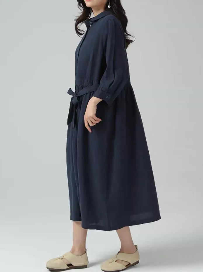 Womens Loose Long Linen Shirt Dress for Spring and Autumn with Breathable  Sanding Washed Fabric from Dhgate Maternity Sweaters - price 173.4