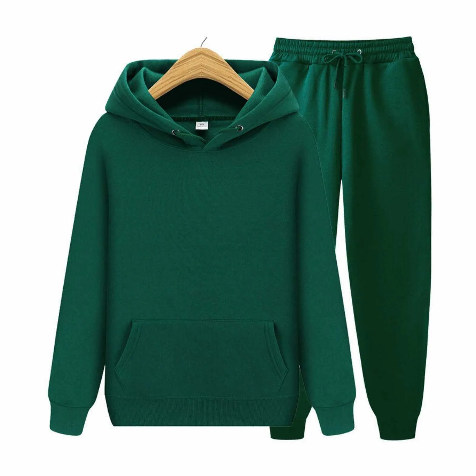 Anpassad design Hot Selling High Quality tjock bomull Tungvikt tomt hoodie och svettbyxor Set unisex Anpassa män