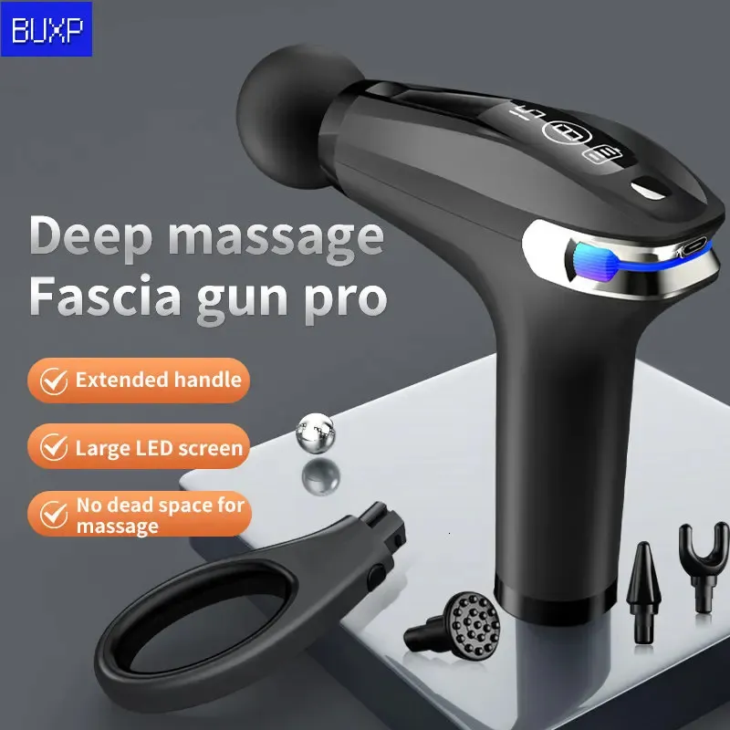 Professional Massage Gun Fitness Extended tikken diepe weefselspiermassager voor volledige lichaamsachter- en nekpijnverlichting 240327