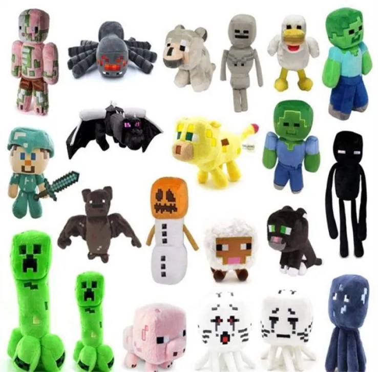 Minecraft Styles Pig Plush 38 Tiger Man Zombieゲームスケルトンキャットドールイカ族おもちゃnnmxp4931634