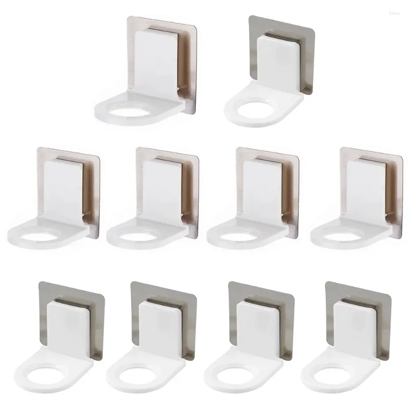 Vloeibare zeepdispenser 10 pc's haak metalen wandplank douchegel fles standhouder muur gemonteerde plastic beugel opgehangen