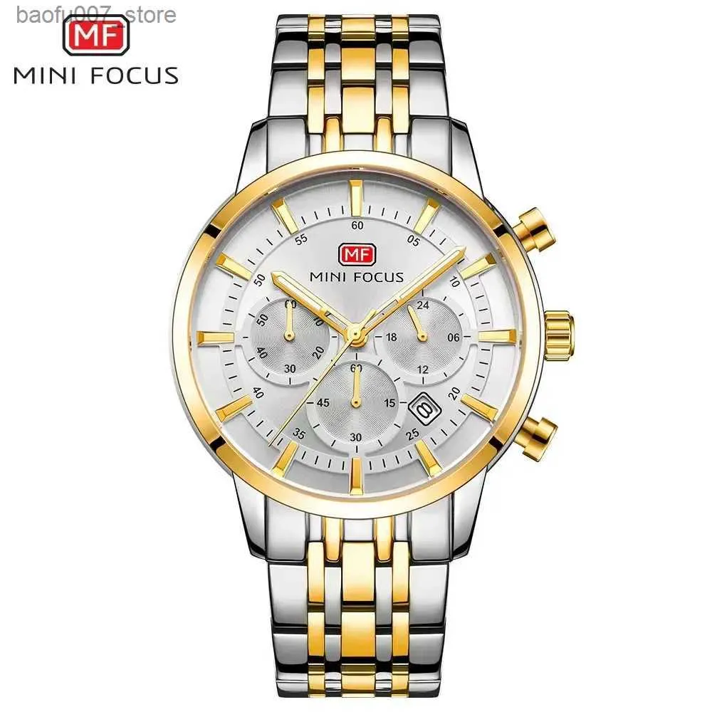 Armbanduhren Mini Focus 0282G Herren Business Timing Code Quarz Edelstahl Herren Watch Water of Mens Reloio Maskulino