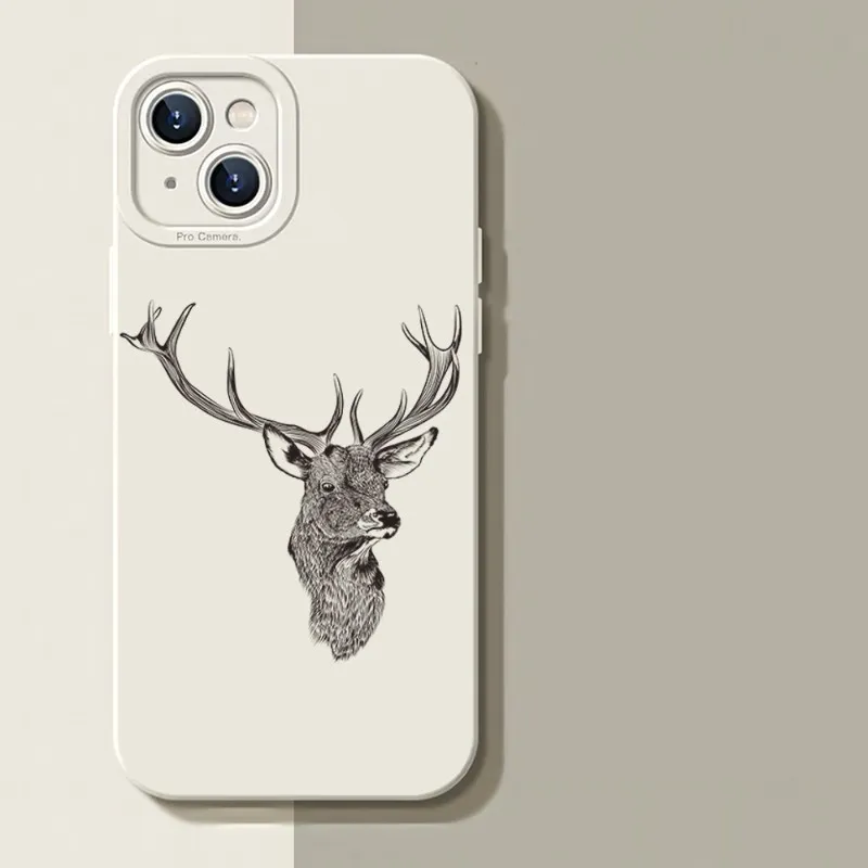 For iPhone 16 14 13 12 15 Pro Max 11 X 8 Shockproof Deer Leather