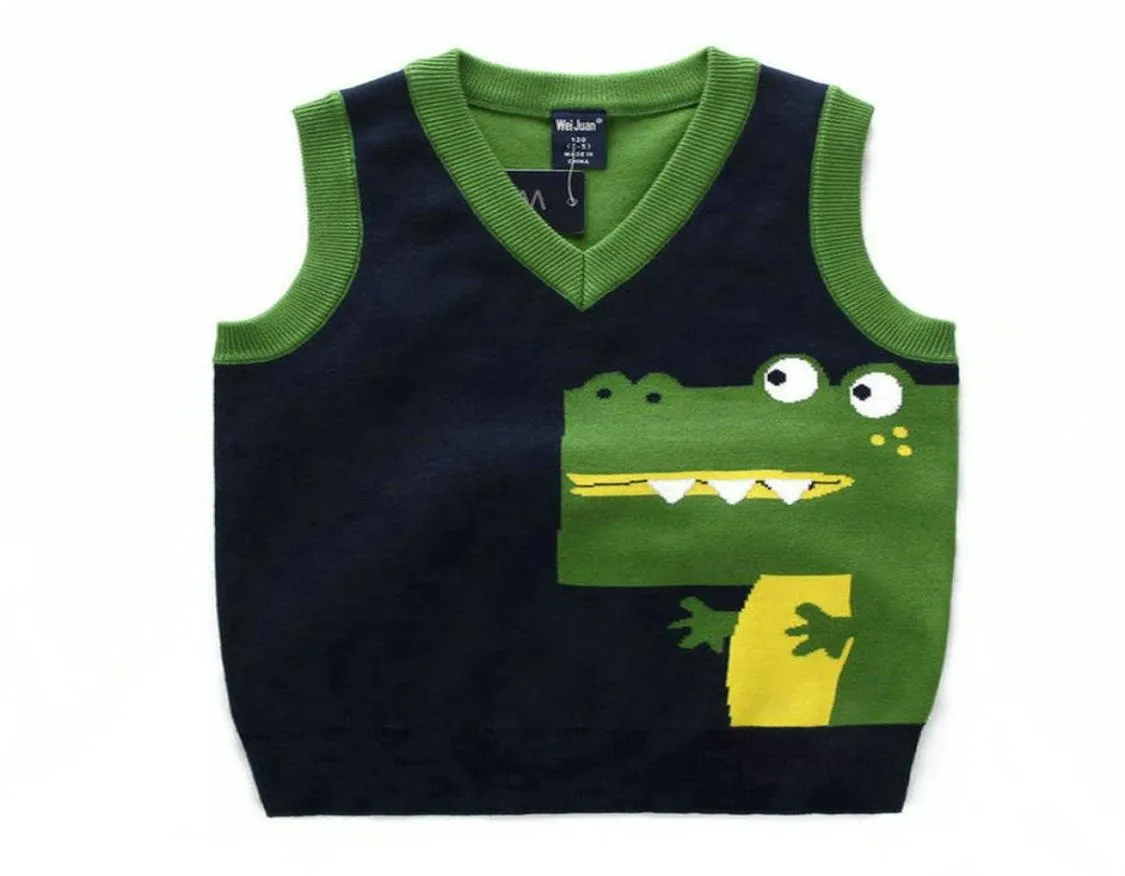 Baby Little Boys 100 Cotton Vneck ärmlösa stickade västtröjor för vinter Casual Clothes Knit Waistcoat 27T215H6422812