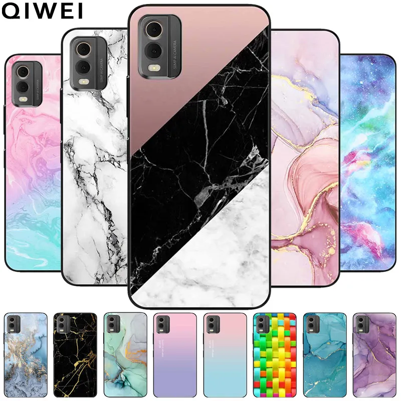 For Nokia C32 Case Soft TPU Silicone Funda for Nokia C32 Phone Cover C 32 TA-1534 TA-1558 TA-1542 TA-1548 Marble Printing Capas