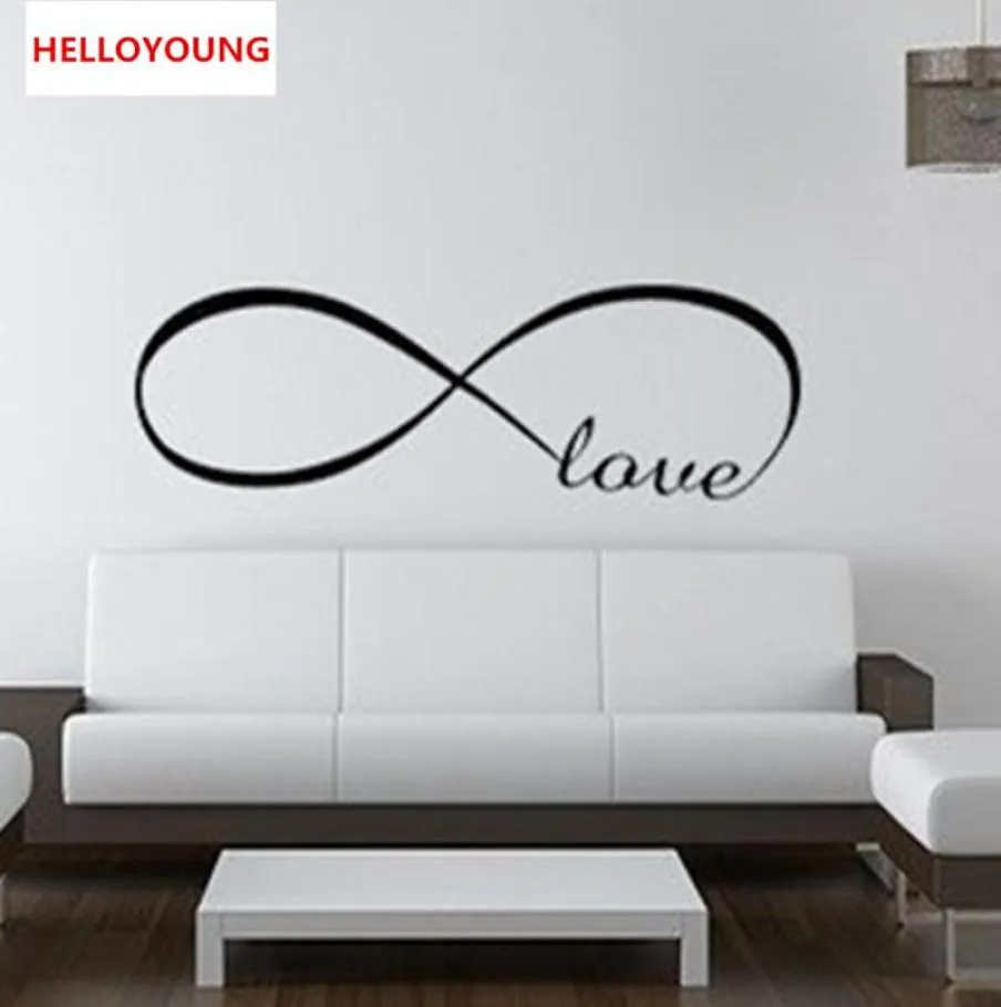 Super Deal Bedroom Wall Stickers Decor Infinity Symbol Word Love Vinyl Art Wall Sticker Decals Decoration Removable1446252