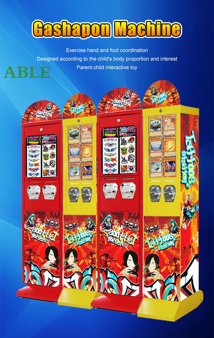 Arcade Tattoo Stickers with Mechanical Coin Acceptor Selector Mechanism ...