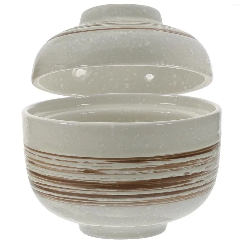 Skålar keramisk gryta japansk ramen skåluppsättning lock multifunktion ång keramik nudel stor serverande mikrovågsugn
